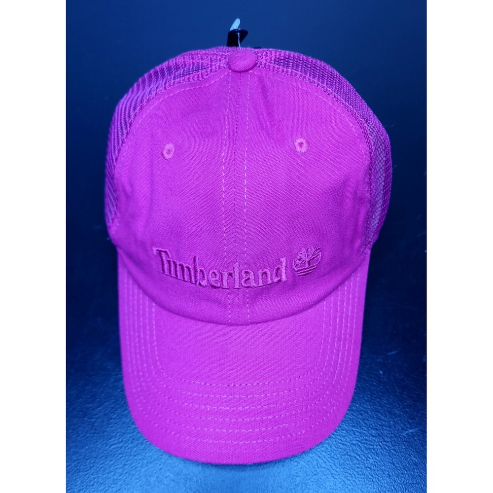 Timberland Unisex Pink Adjustable Snapback Trucker Hat Cotton Blend Baseball Cap